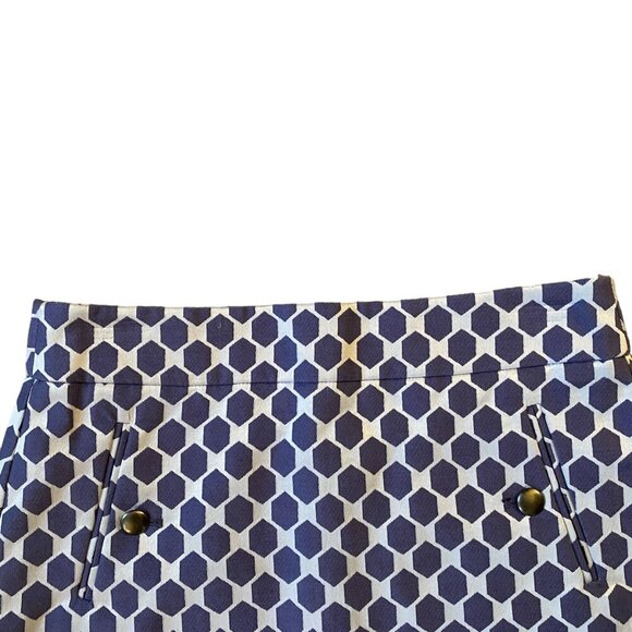 Loft size 2 women's purple and white fully lined A-line skirt with pockets - Picture 7 of 11